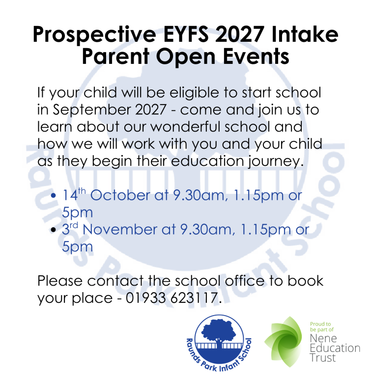 Park Pop Up EYFS dates 2026